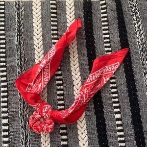 Free People Red Bandana Hair Scarf